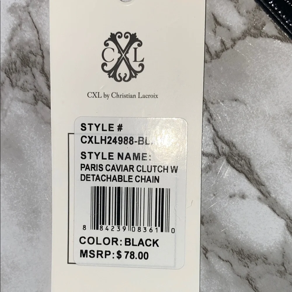 Christian Lacroix Paris Caviar Black Clutch